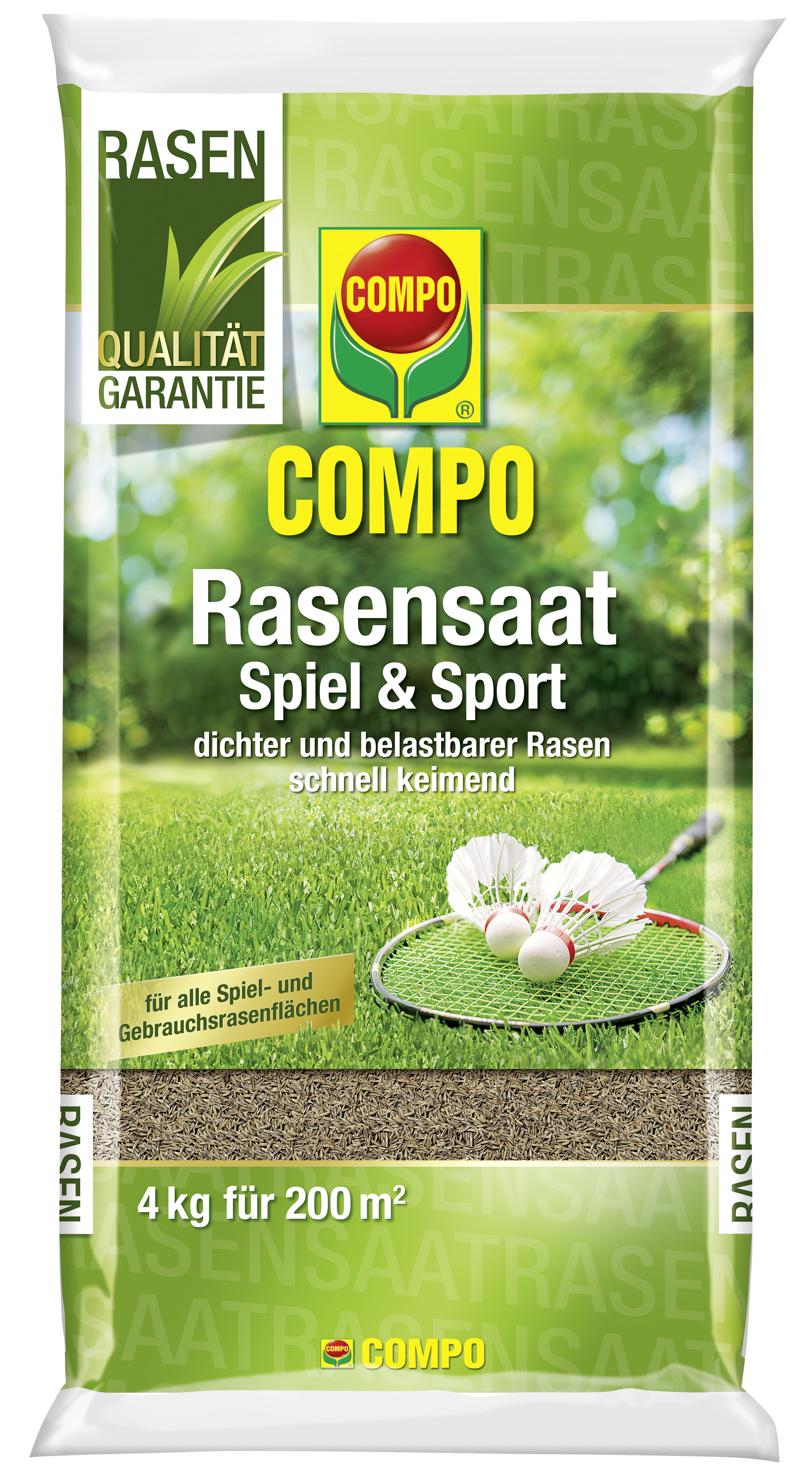 COMPO Rasensaat Spiel und Sport Aktion 4 kg für 200 m²