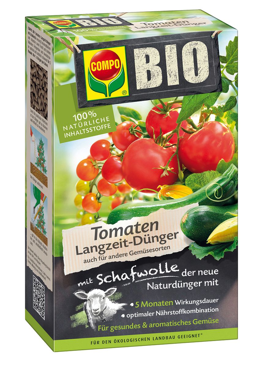 Compo Bio Tomaten Langzeit-Dünger mit Schafwolle 750 g